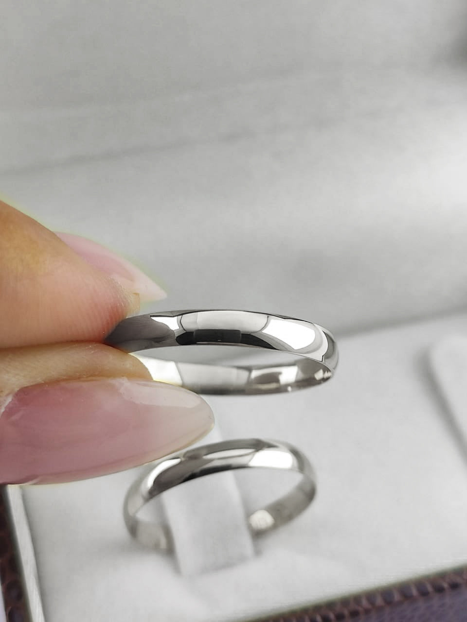 Par de Alianças Prata 925 Anatômica Redonda Polida 3mm com Gravação Personalizada