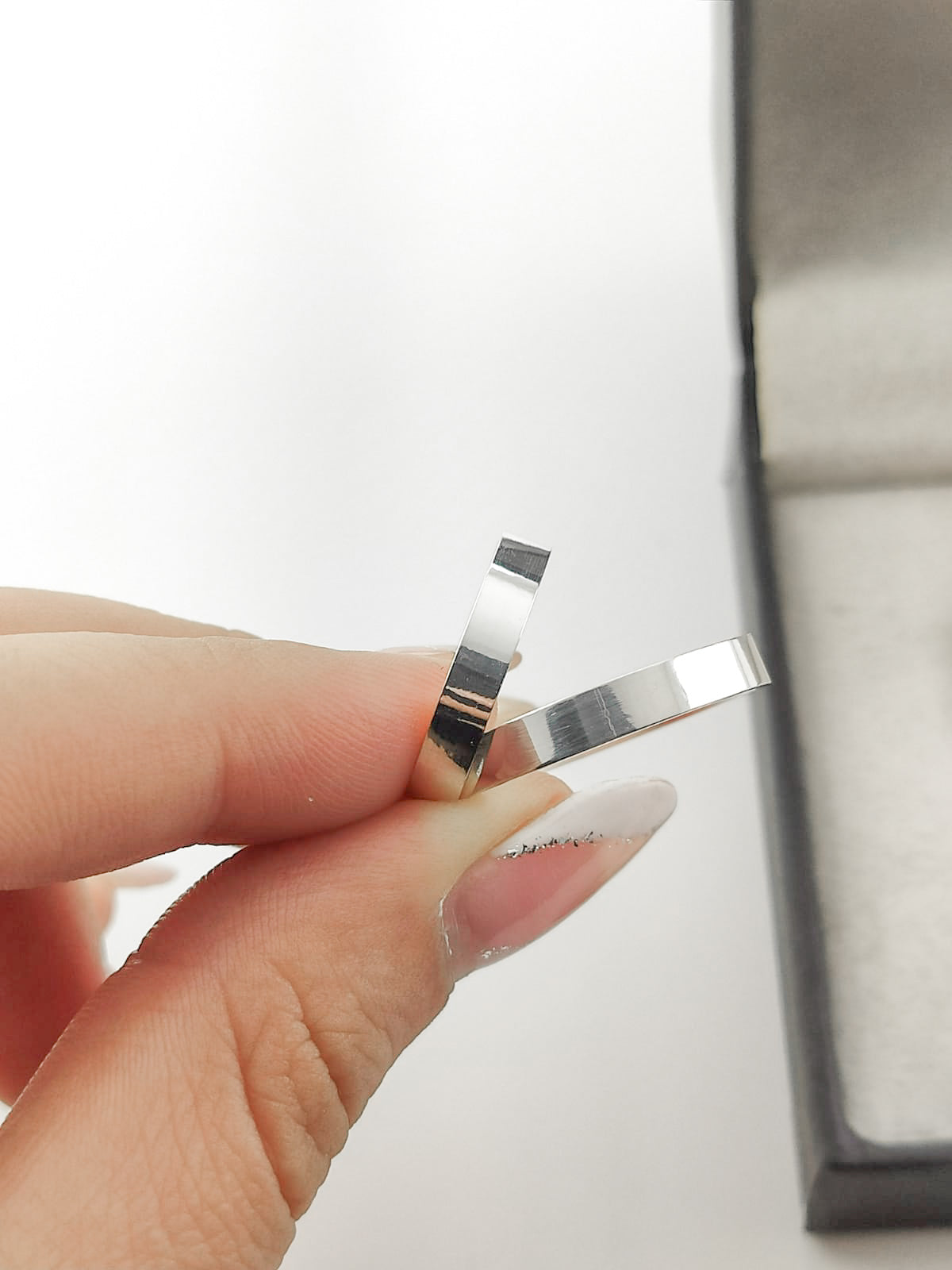 Par de Alianças Prata 925 Anatômica Mod 59 Reto 5mm com Gravação Personalizada