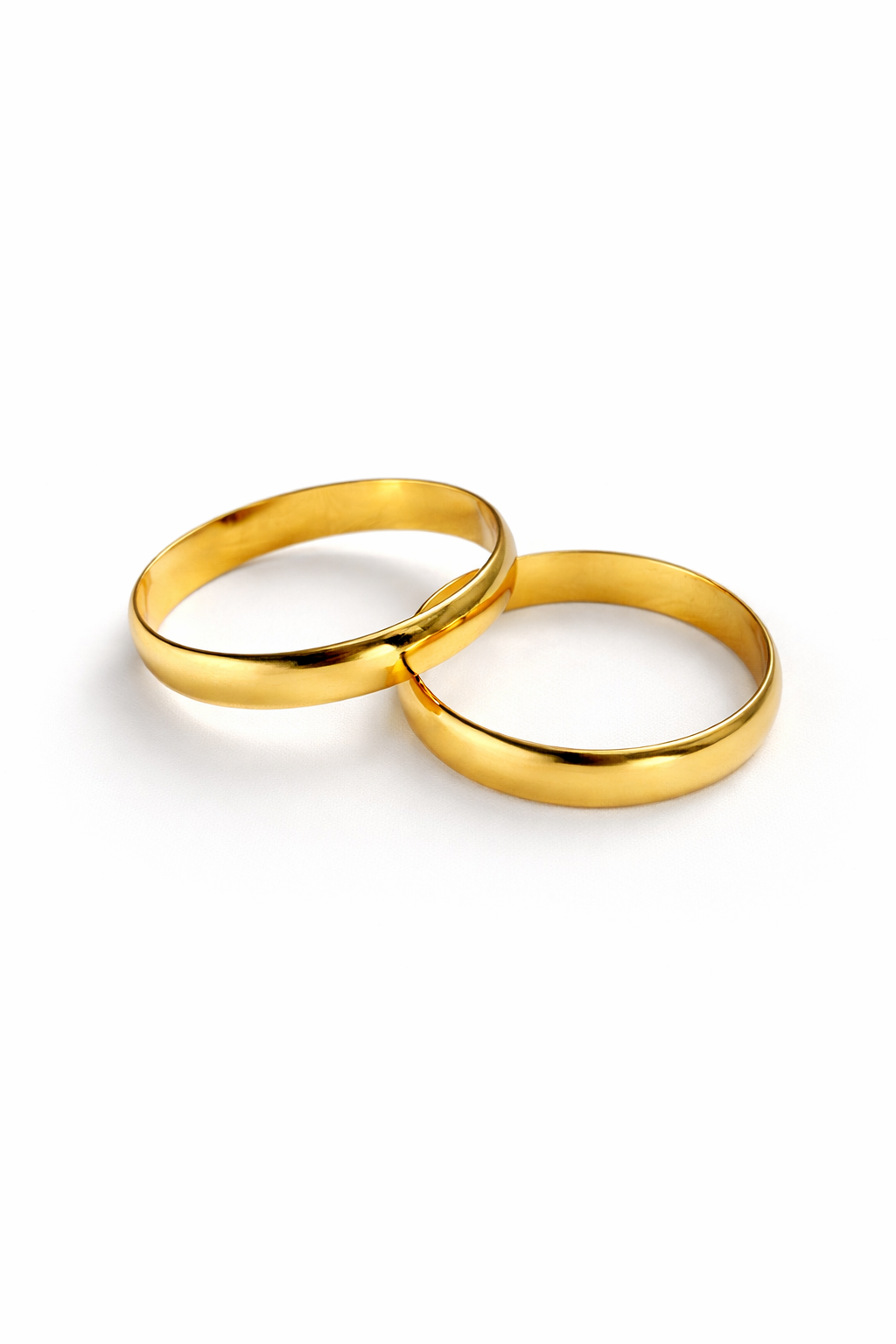 Par de Alianças Ouro 18K Meia Cana Polida 3mm