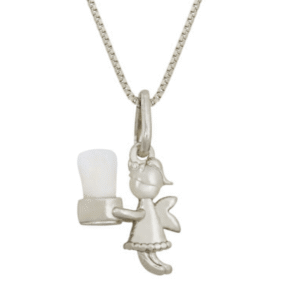 Colar com pingente fada do dente