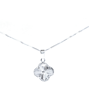 Colar Pingente trevo maciço prata 925