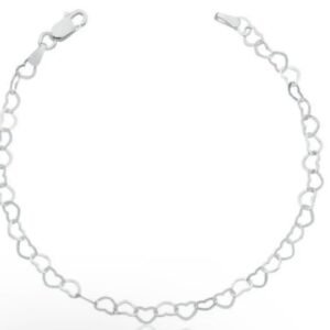 Pulseira elo coração 19cm