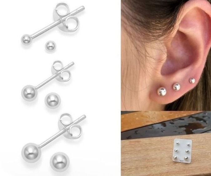 Trio Brinco de bolinha - Imagem 3