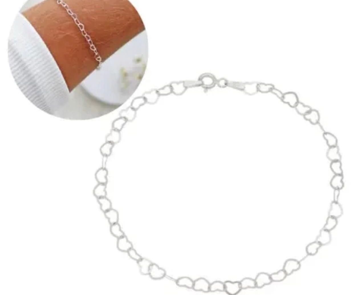 Pulseira elo coração 19cm - Imagem 3