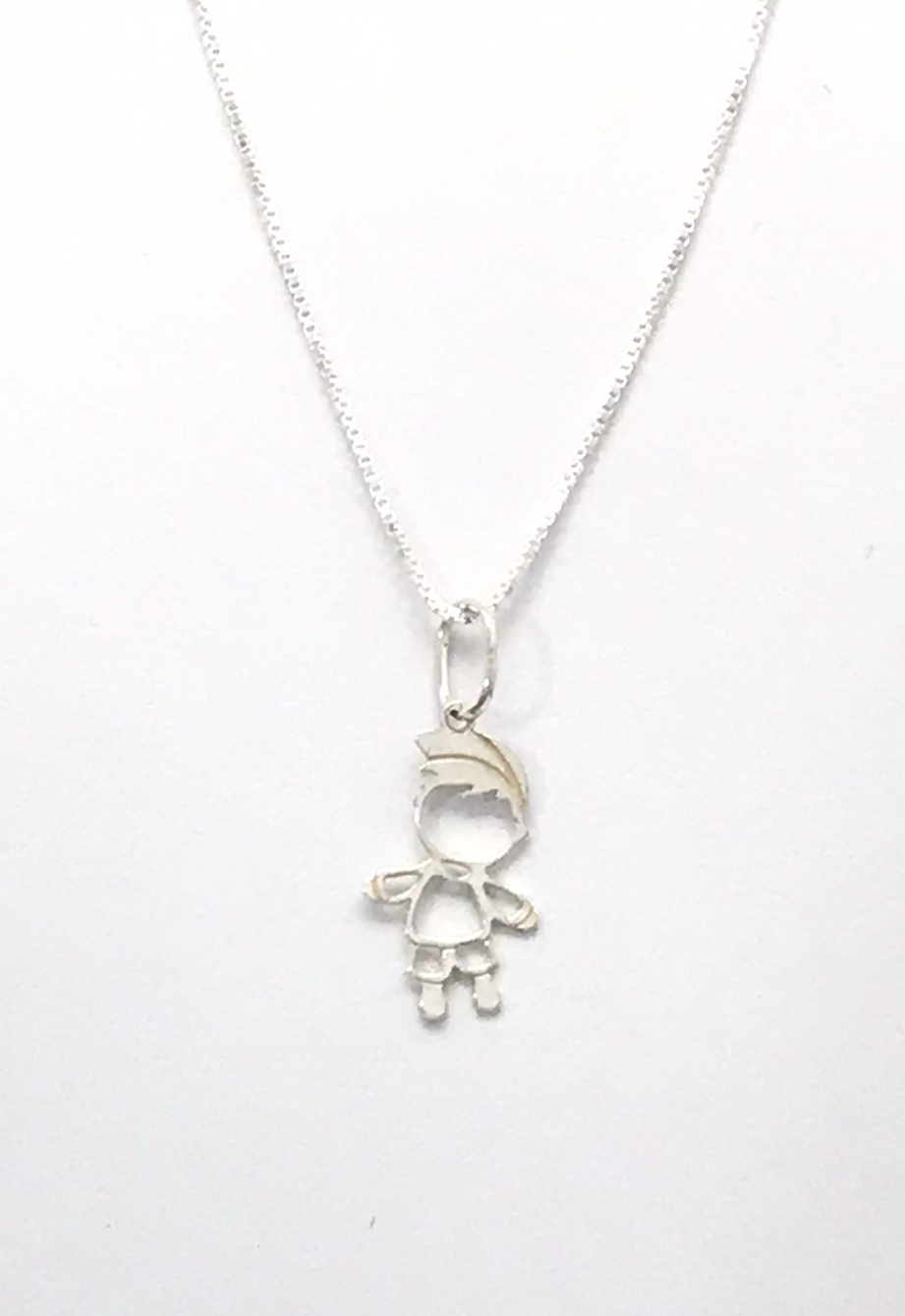 Colar com pingente Boneco